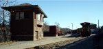 NS yard job E19 with interchange cars for CSX approaches N&W's derelict X Tower